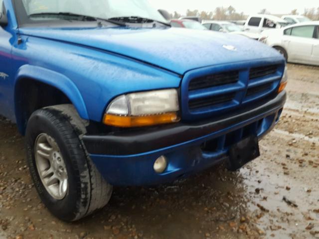 1B7GG26N61S136583 - 2001 DODGE DAKOTA BLUE photo 9