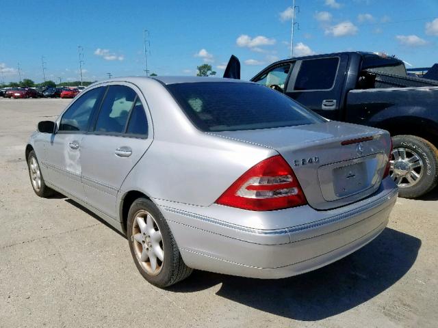 WDBRF61J34A626141 - 2004 MERCEDES-BENZ C 240 SILVER photo 3