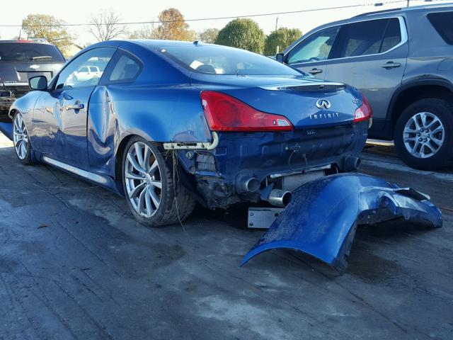 JNKCV64E18M108086 - 2008 INFINITI G37 BASE BLUE photo 3