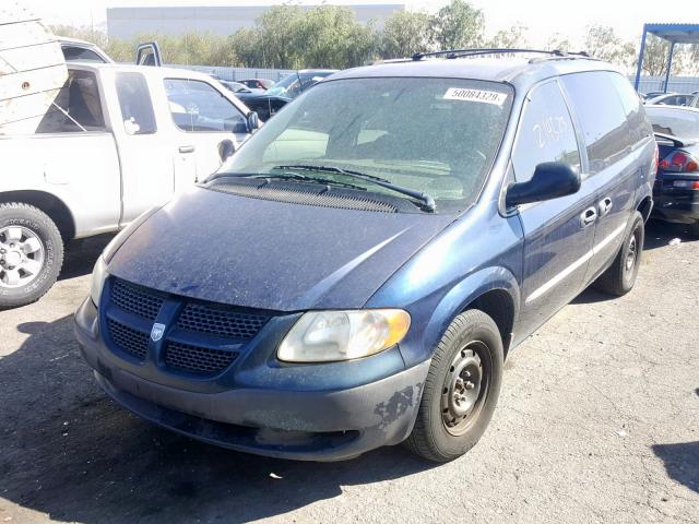 1D8GP25383B200952 - 2003 DODGE CARAVAN SE BLUE photo 2