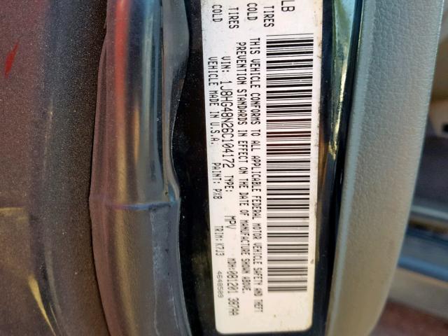 1J8HG48N26C104172 - 2006 JEEP COMMANDER 黑色 照片 10