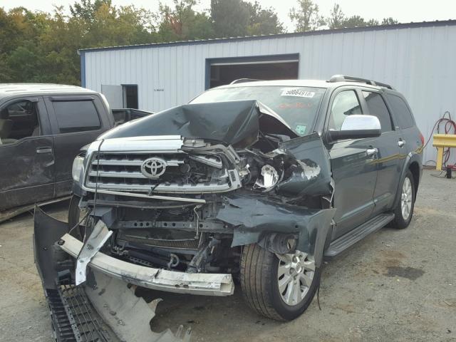 5TDZY67A68S012826 - 2008 TOYOTA SEQUOIA PL GREEN photo 2