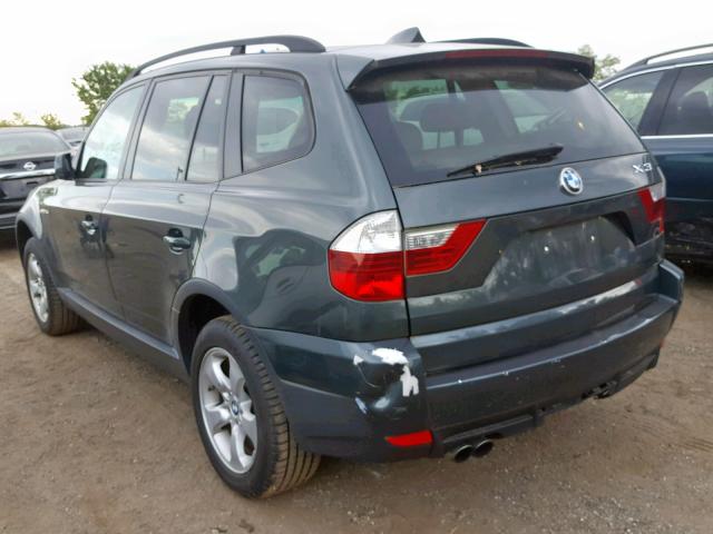 WBXPC93427WF20643 - 2007 BMW X3 3.0SI GREEN photo 3