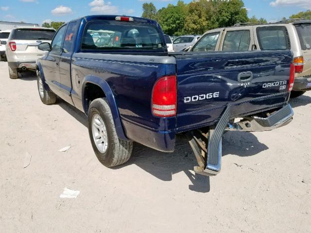 1D7HL42N33S313715 - 2003 DODGE DAKOTA SLT BLUE photo 3