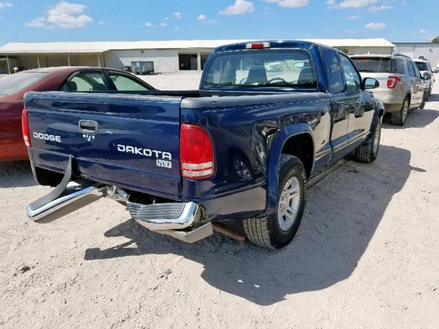 1D7HL42N33S313715 - 2003 DODGE DAKOTA SLT BLUE photo 4