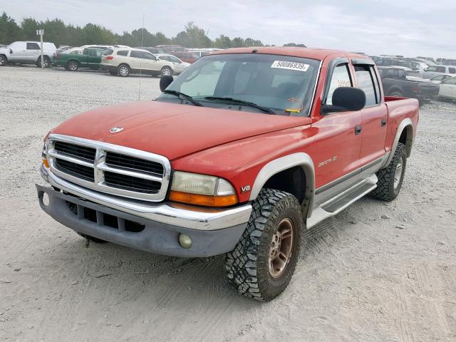 1B7GG2AN5YS665671 - 2000 DODGE DAKOTA QUA RED photo 2