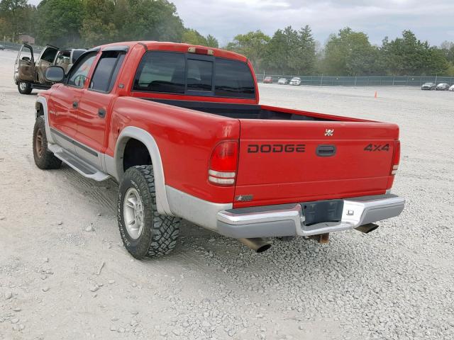 1B7GG2AN5YS665671 - 2000 DODGE DAKOTA QUA RED photo 3