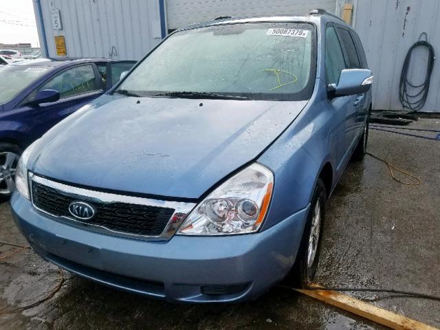 KNDMG4C75C6491163 - 2012 KIA SEDONA LX BLUE photo 2