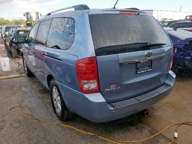 KNDMG4C75C6491163 - 2012 KIA SEDONA LX BLUE photo 3