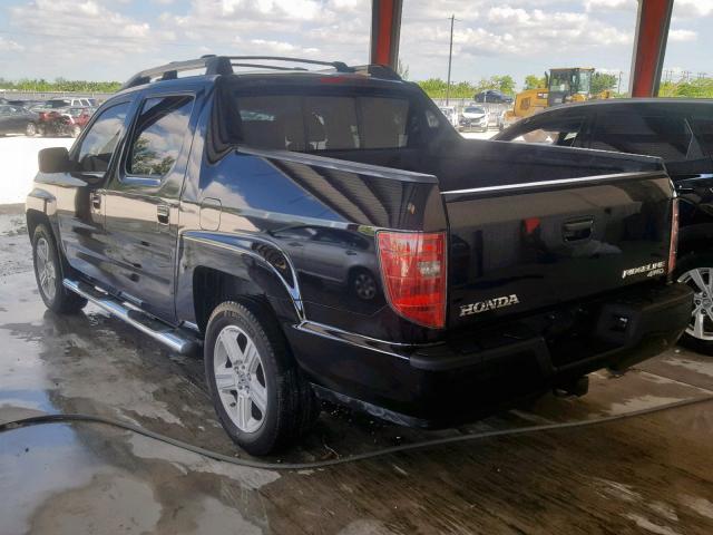 5FPYK1F58AB011957 - 2010 HONDA RIDGELINE BLACK photo 3