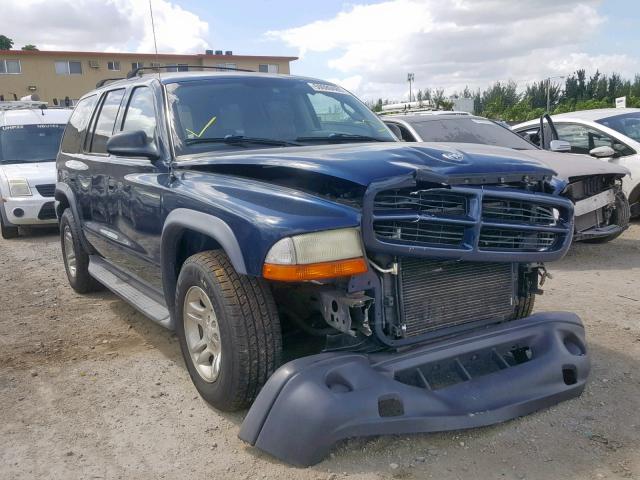 1D4HR38N23F584691 - 2003 DODGE DURANGO SP BLUE photo 1