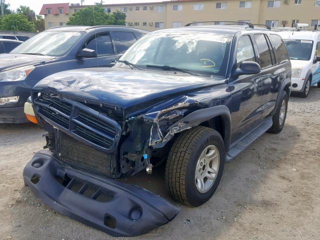 1D4HR38N23F584691 - 2003 DODGE DURANGO SP BLUE photo 2