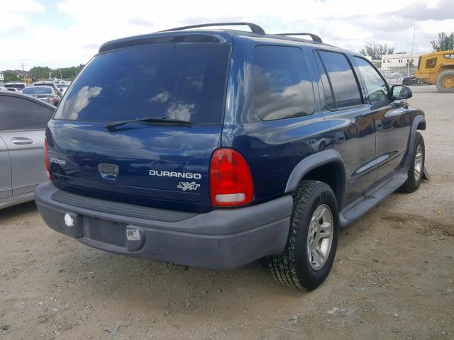 1D4HR38N23F584691 - 2003 DODGE DURANGO SP BLUE photo 4