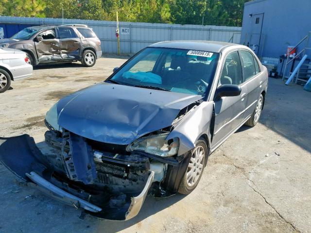 2HGES16584H565723 - 2004 HONDA CIVIC LX SILVER photo 2