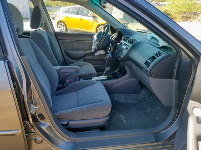 2HGES16584H565723 - 2004 HONDA CIVIC LX SILVER photo 5