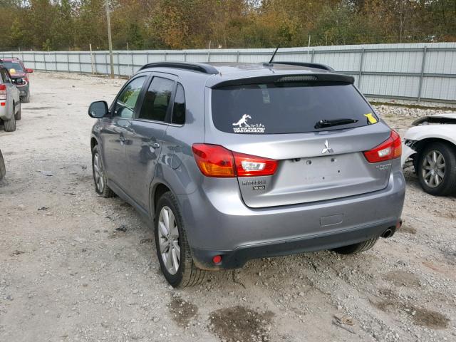 4A4AR4AU4EE013212 - 2014 MITSUBISHI OUTLANDER SILVER photo 3