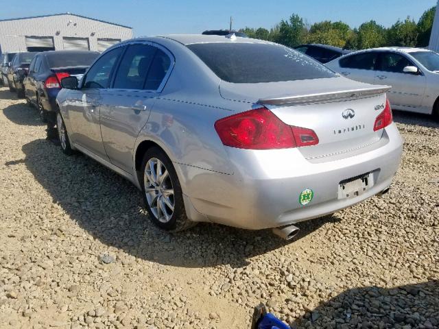 JNKCV61F39M353356 - 2009 INFINITI G37 SILVER photo 3