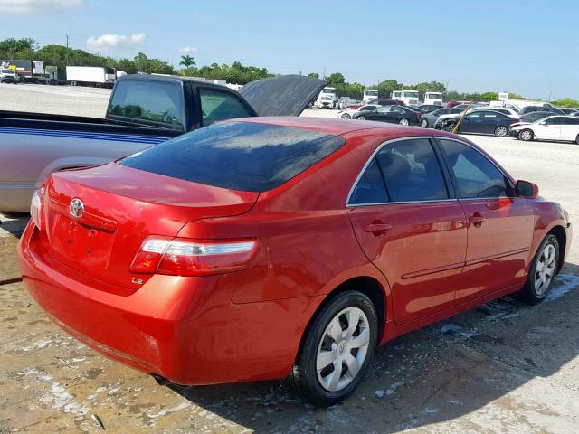 4T1BE46K39U272764 - 2009 TOYOTA CAMRY BASE RED photo 4