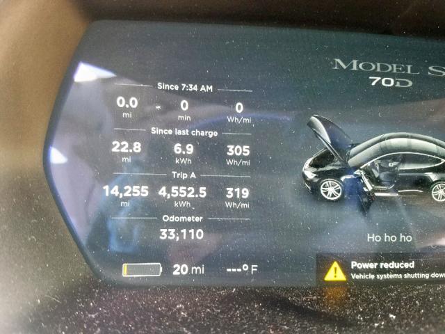 5YJSA1E24GF122085 - 2016 TESLA MODEL S أسود صورة 8