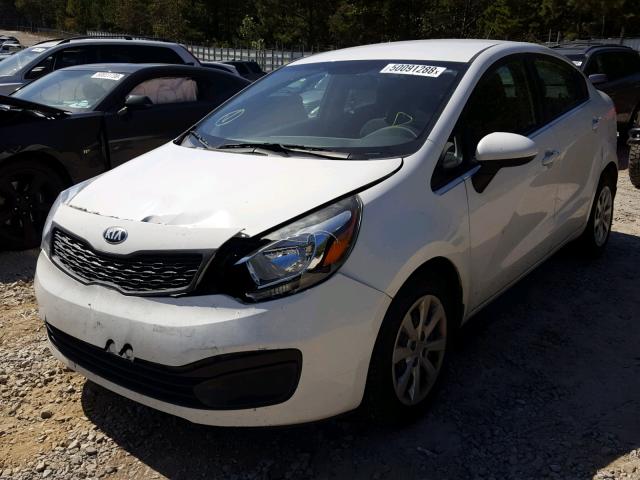 KNADM4A33D6144485 - 2013 KIA RIO LX WHITE photo 2