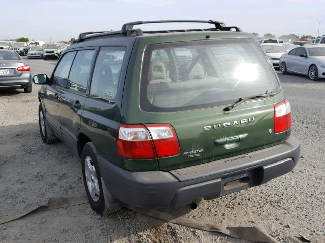 JF1SF63502H753006 - 2002 SUBARU FORESTER L GREEN photo 3