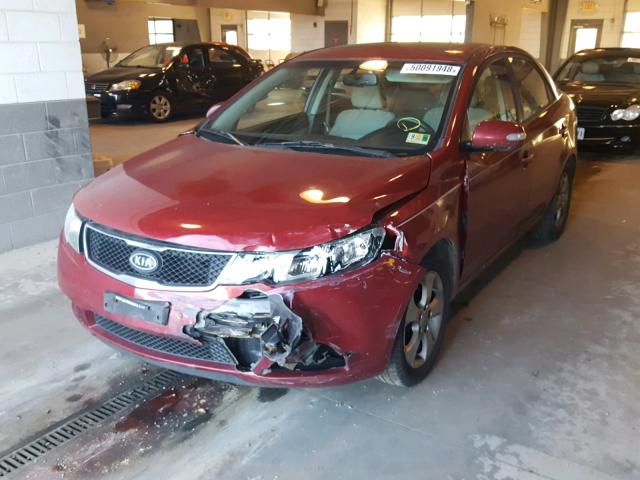 KNAFU4A24A5259758 - 2010 KIA FORTE EX BURGUNDY photo 2