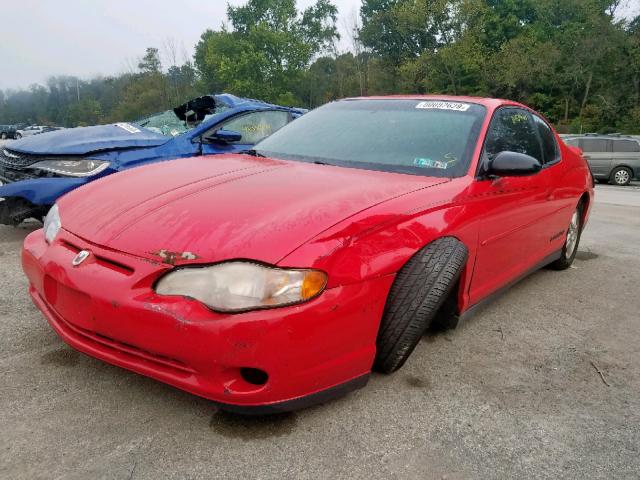 2G1WW12E9Y9384894 - 2000 CHEVROLET MONTE CARL წითელი ფოტო 2