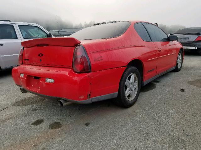 2G1WW12E9Y9384894 - 2000 CHEVROLET MONTE CARL წითელი ფოტო 4