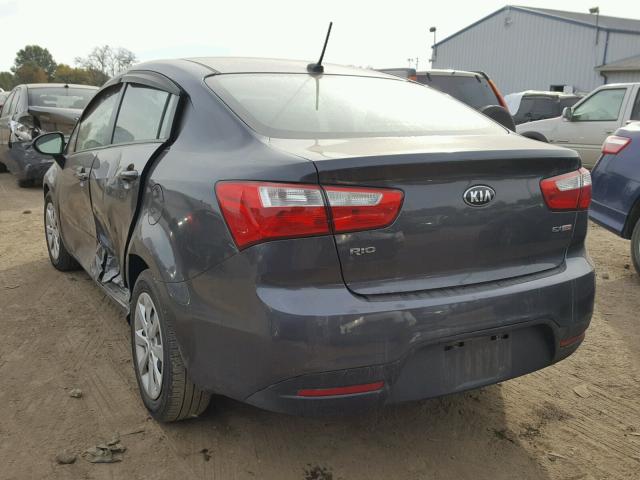 KNADN4A34E6368170 - 2014 KIA RIO EX GRAY photo 3