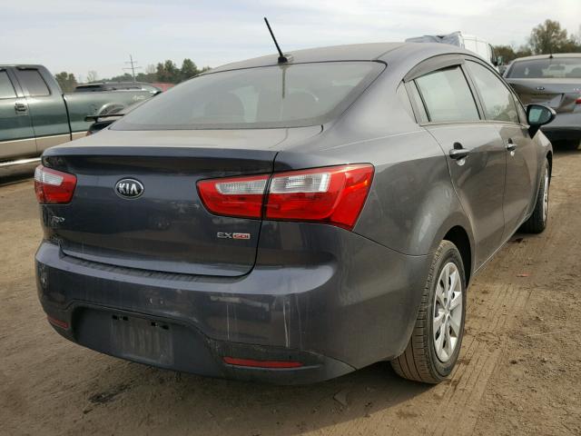 KNADN4A34E6368170 - 2014 KIA RIO EX GRAY photo 4