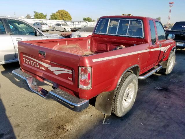 JT4VN13G3N5084136 - 1992 TOYOTA PICKUP 1/2 RED photo 4