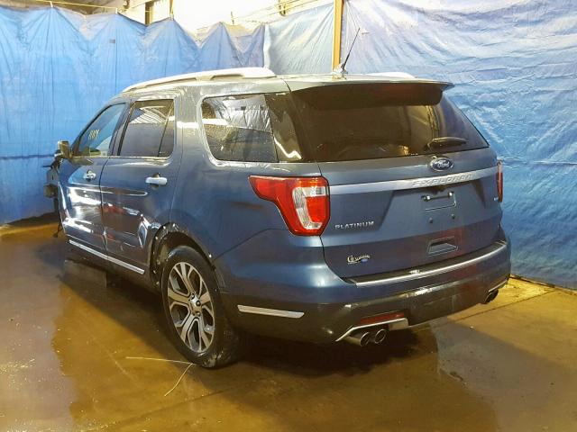 1FM5K8HT1KGA45547 - 2019 FORD EXPLORER P BLUE photo 3