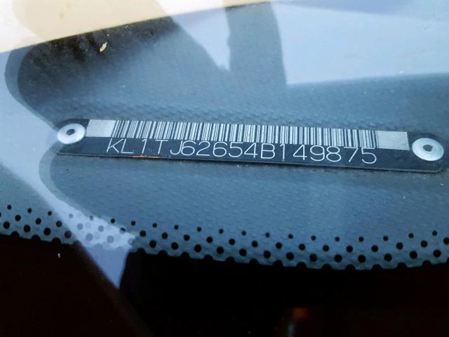 KL1TJ62654B149875 - 2004 CHEVROLET AVEO LS YELLOW photo 10