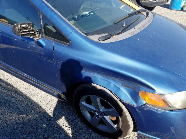 1HGFA16827L088988 - 2007 HONDA CIVIC EX BLUE photo 9