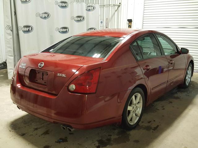 1N4BA41E14C903954 - 2004 NISSAN MAXIMA SE RED photo 4