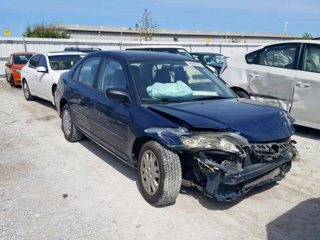 2HGES16504H607561 - 2004 HONDA CIVIC LX BLUE photo 1