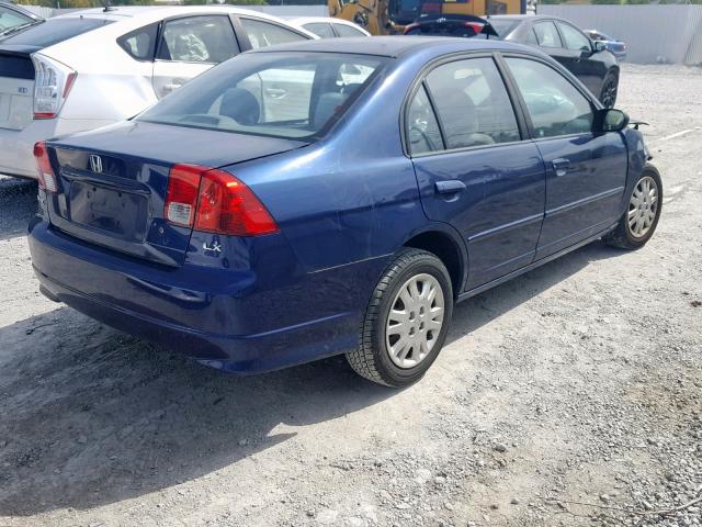 2HGES16504H607561 - 2004 HONDA CIVIC LX BLUE photo 4