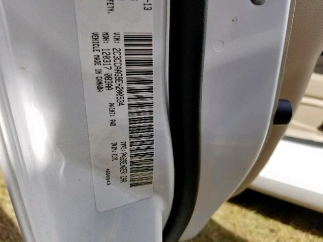 2C3CCAAG9EH200534 - 2014 CHRYSLER 300 WHITE photo 10