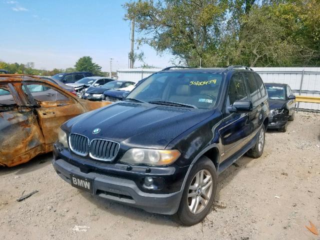 5UXFA13535LY03989 - 2005 BMW X5 3.0I BLACK photo 2