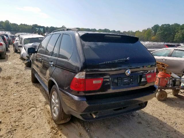 5UXFA13535LY03989 - 2005 BMW X5 3.0I BLACK photo 3