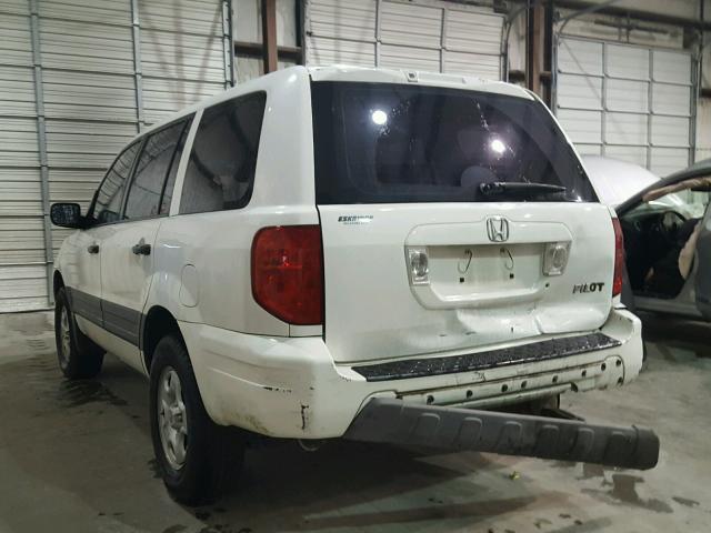 2HKYF18143H504305 - 2003 HONDA PILOT LX WHITE photo 3