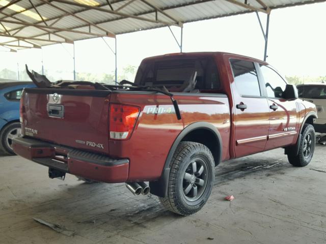 1N6BA0EC6FN509186 - 2015 NISSAN TITAN S BURGUNDY photo 4