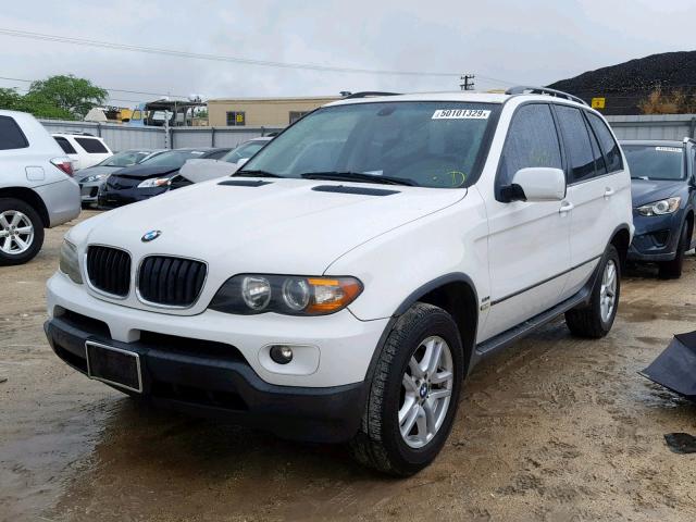 5UXFA13515LY03716 - 2005 BMW X5 3.0I WHITE photo 2