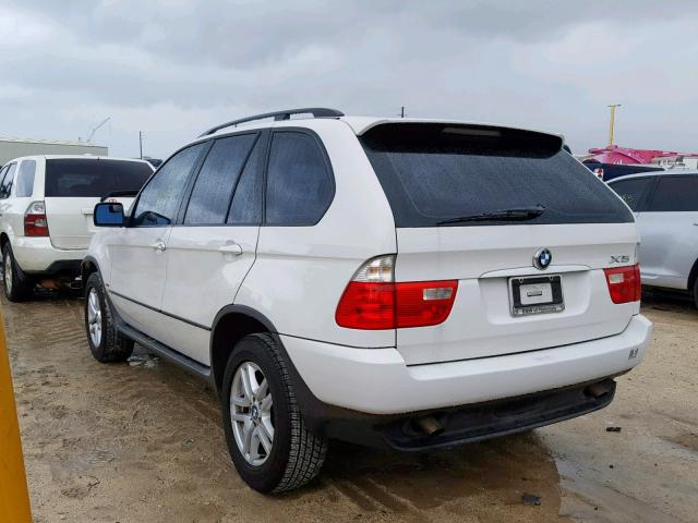 5UXFA13515LY03716 - 2005 BMW X5 3.0I WHITE photo 3