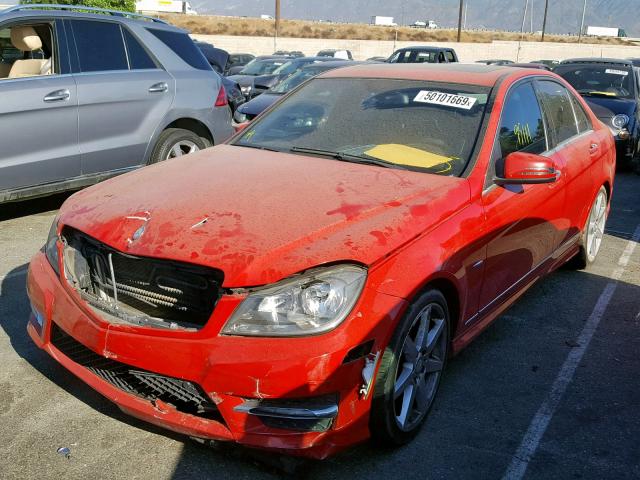 WDDGF4HB5CA644902 - 2012 MERCEDES-BENZ C 250 RED photo 2