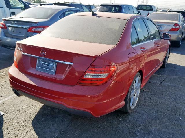 WDDGF4HB5CA644902 - 2012 MERCEDES-BENZ C 250 RED photo 4