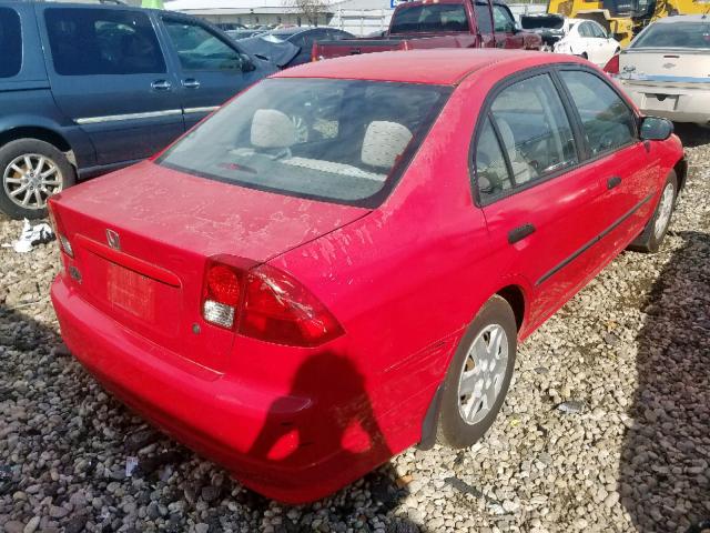 1HGES16305L001888 - 2005 HONDA CIVIC DX V RED photo 4