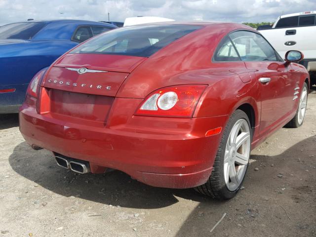 1C3AN69L36X067377 - 2006 CHRYSLER CROSSFIRE RED photo 4