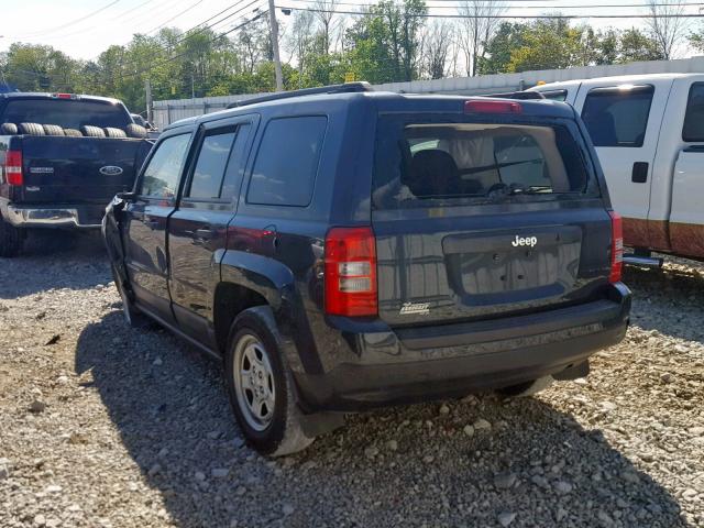 1C4NJPBA4ED553400 - 2014 JEEP PATRIOT SP BLACK photo 3