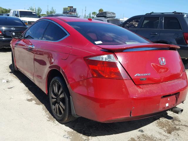 1HGCS12869A015174 - 2009 HONDA ACCORD EXL RED photo 3